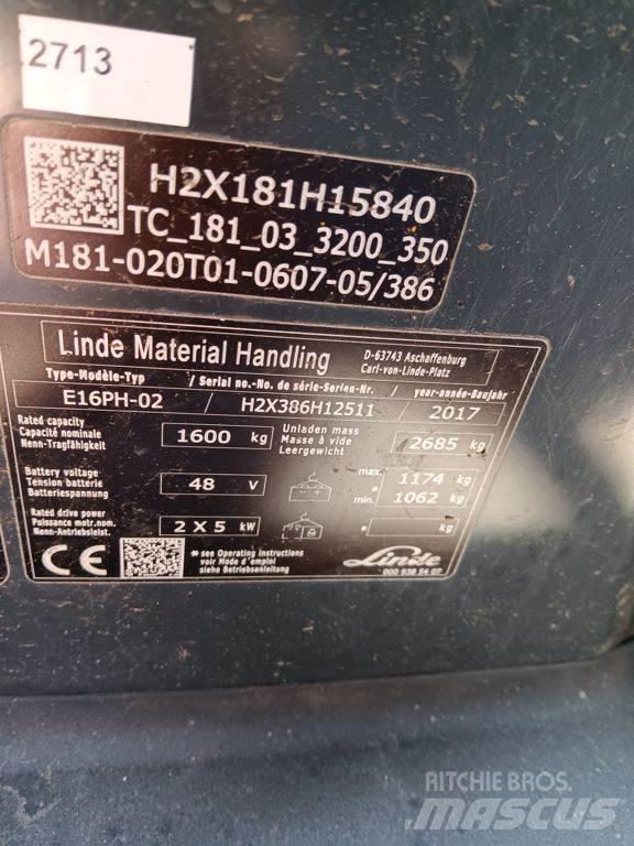 Linde E16PH Elektrische heftrucks