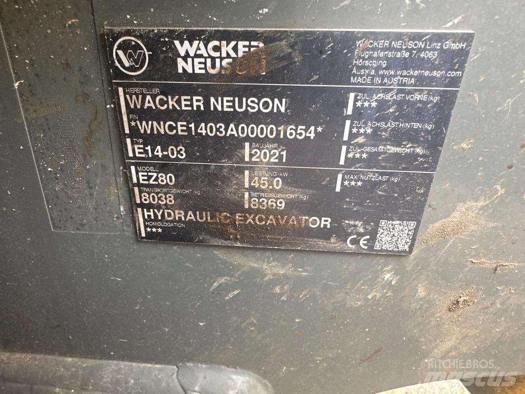 Wacker Neuson EZ80 Rupsgraafmachines