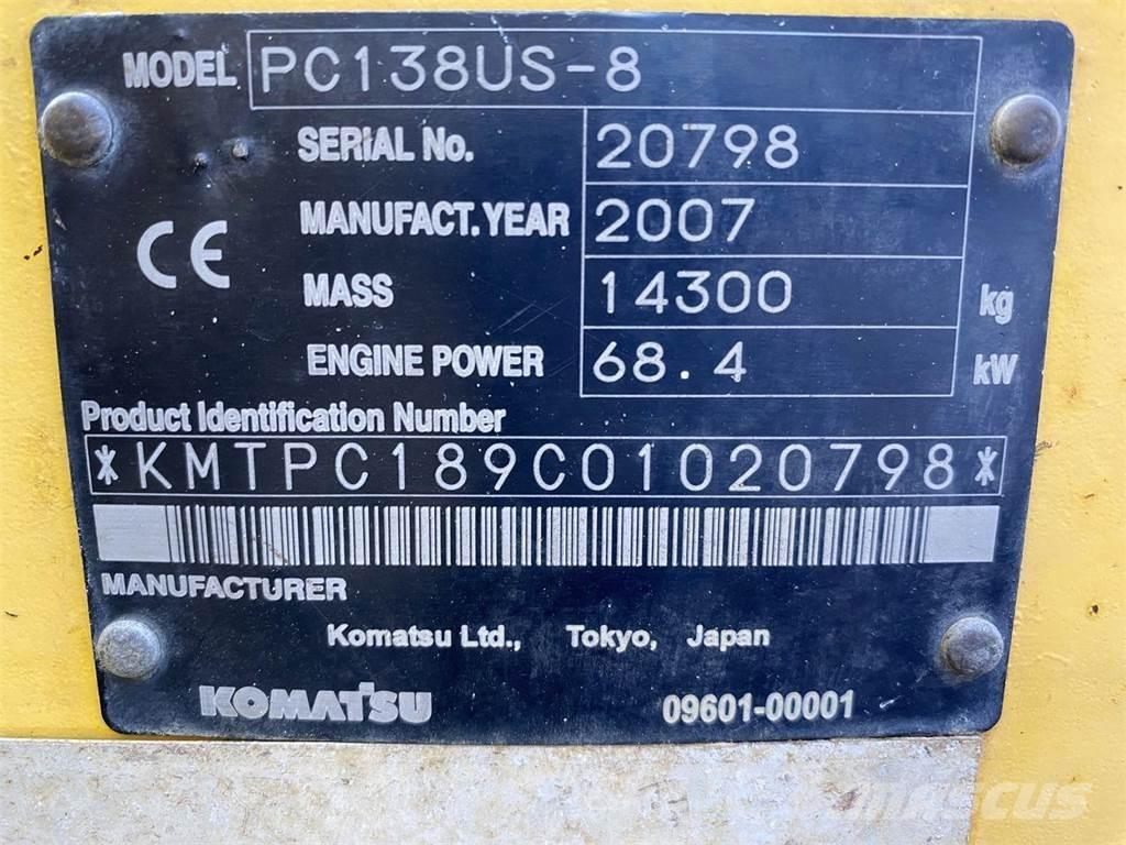 Komatsu PC138US-8 Rupsgraafmachines