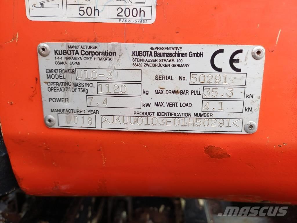 Kubota U 10-3 Minigraafmachines < 7t