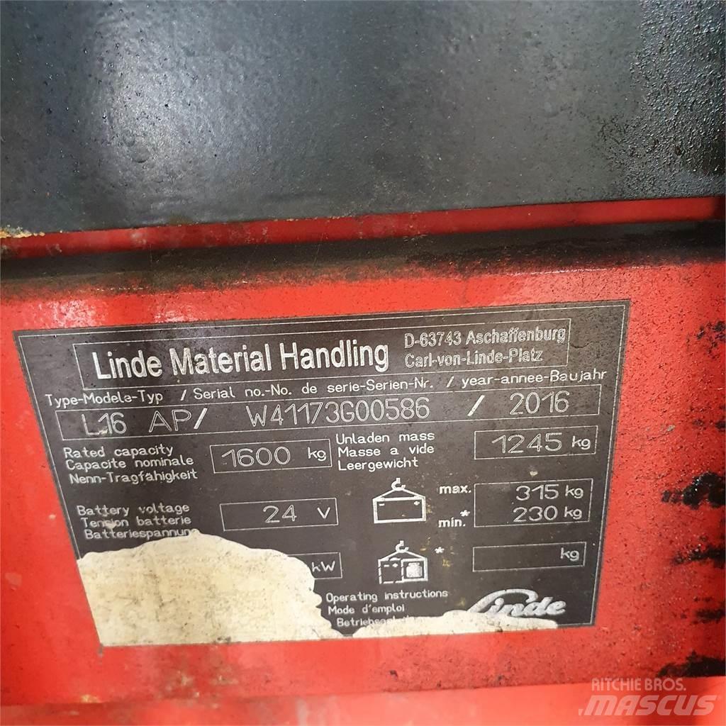 Linde L16AP Stapelaar meeloop