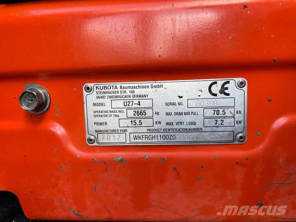 Kubota U 27-4 Minigraafmachines < 7t