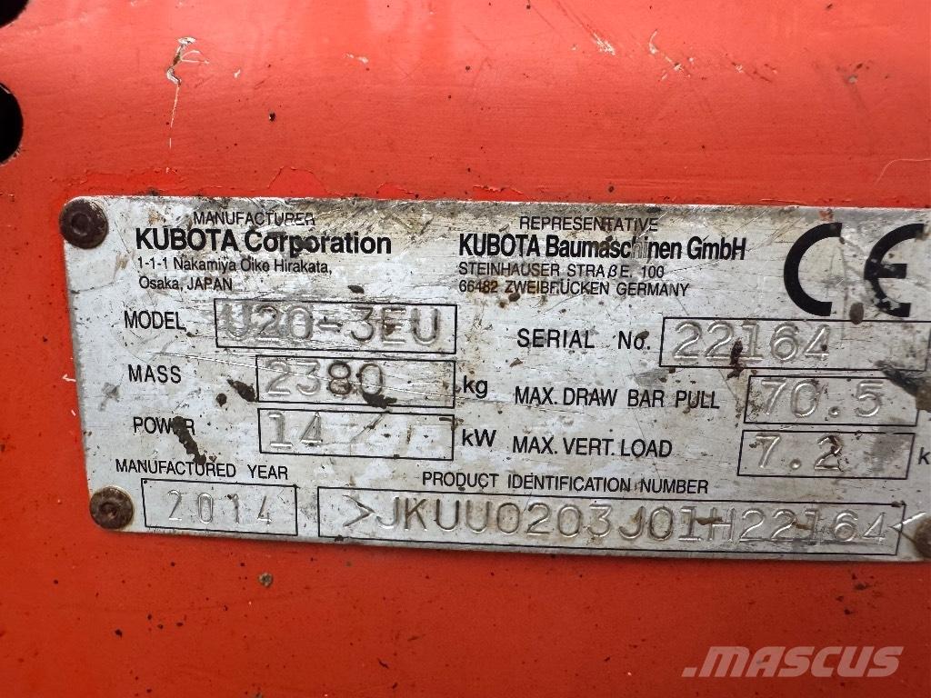 Kubota U 20-3 Minigraafmachines < 7t