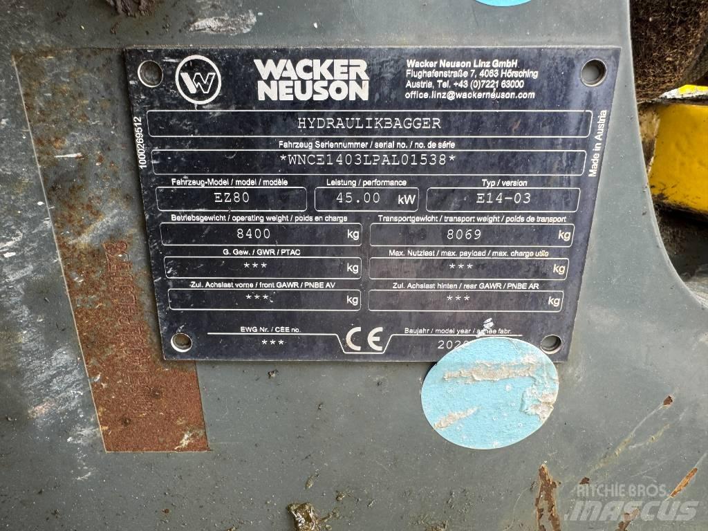 Wacker Neuson EZ80 Rupsgraafmachines