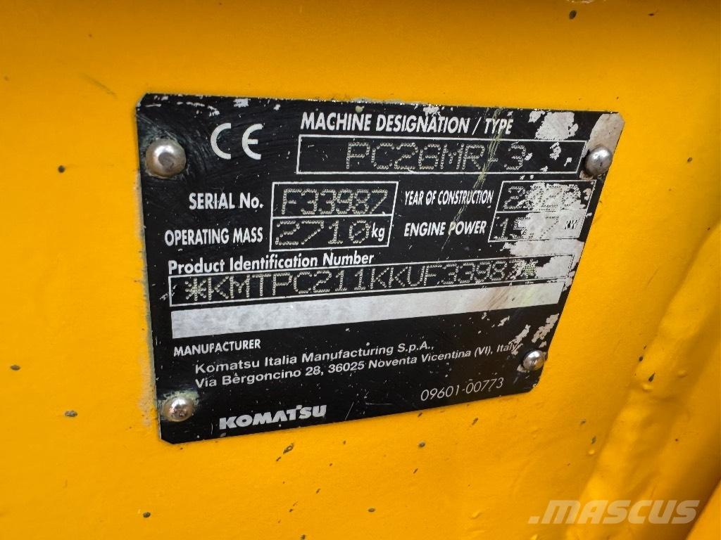 Komatsu PC 26 MR-3 Minigraafmachines < 7t