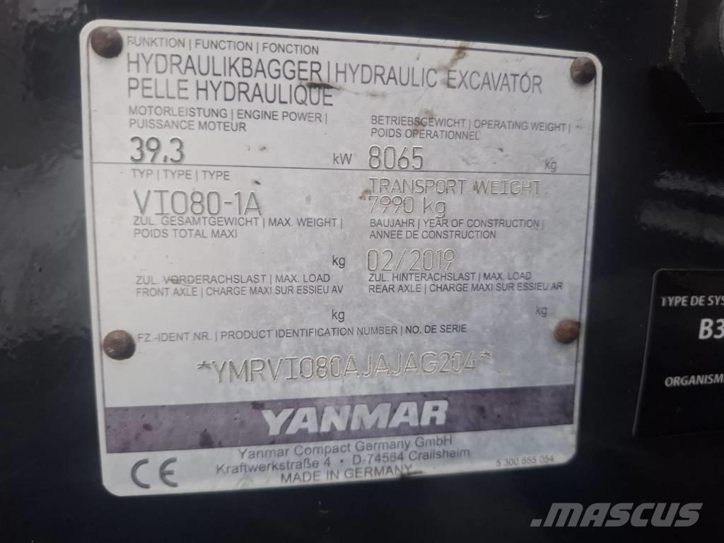 Yanmar Vio 80-1A Midigraafmachines 7t - 12t