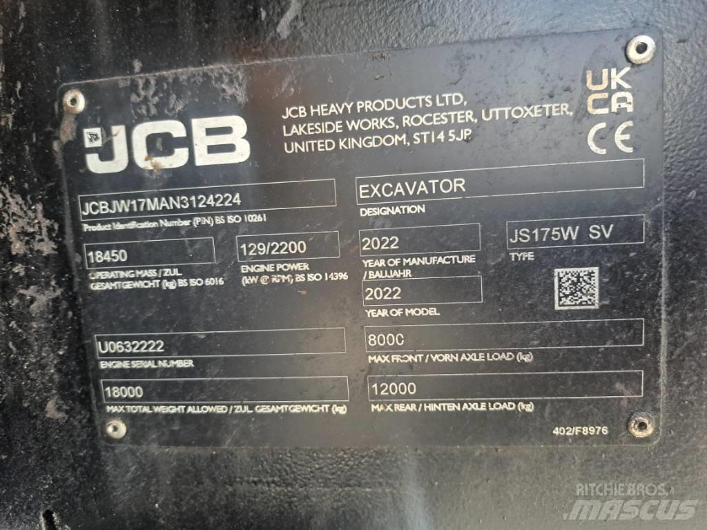 JCB JS 175 W Wielgraafmachines