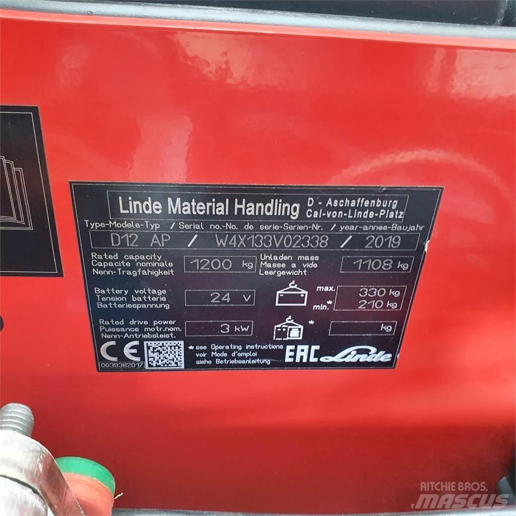 Linde D12AP Stapelaar meeloop