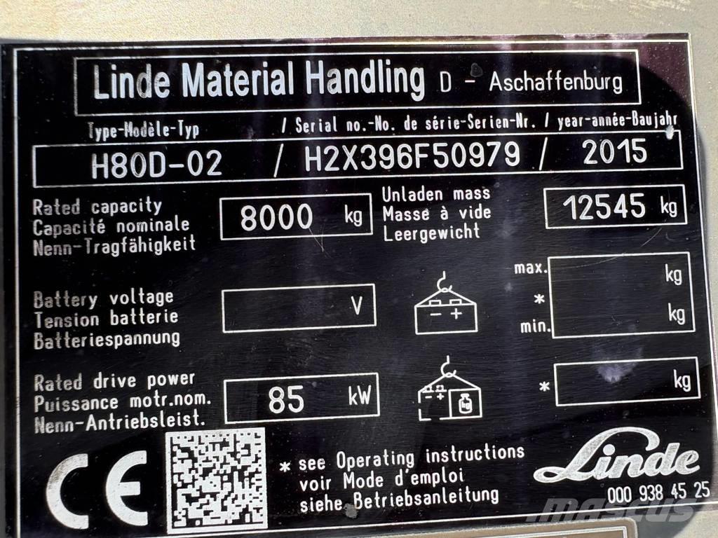 Linde H 80 D Diesel heftrucks