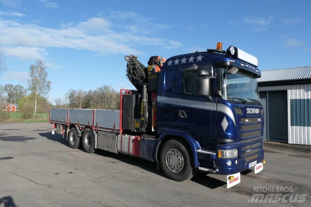 Scania G450 6x2 Vlakke laadvloer met kraan