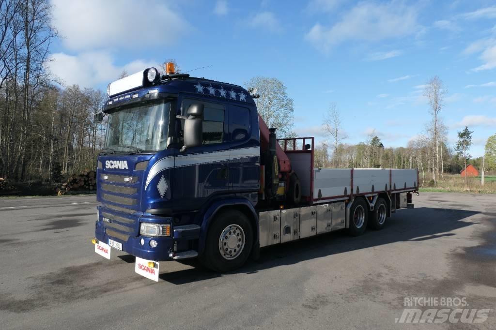 Scania G450 6x2 Vlakke laadvloer met kraan