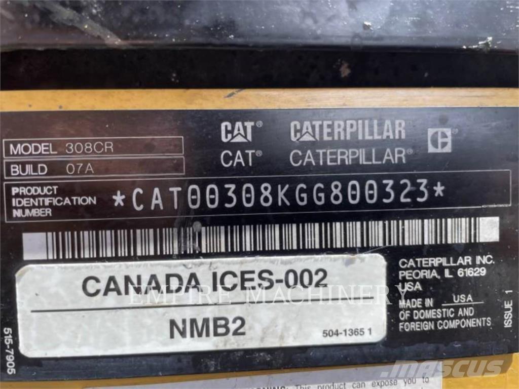 CAT 308-07 Rupsgraafmachines