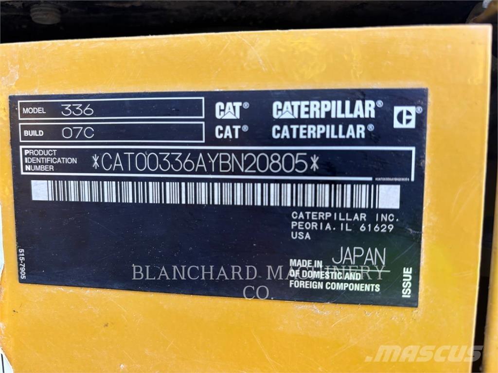 CAT 336 Rupsgraafmachines