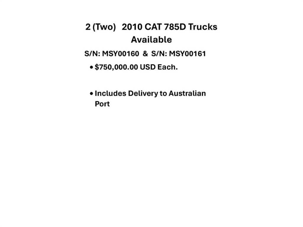 CAT 785D Knik dumptrucks