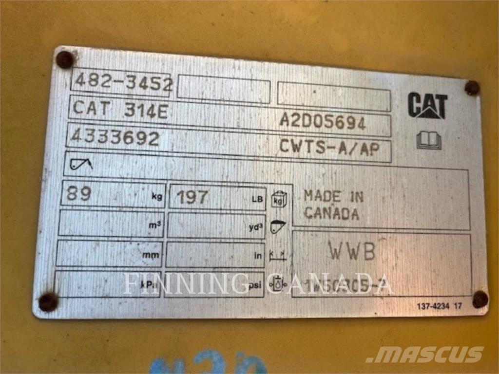 CAT ATTACHMENTS 314E Snelkoppelingen