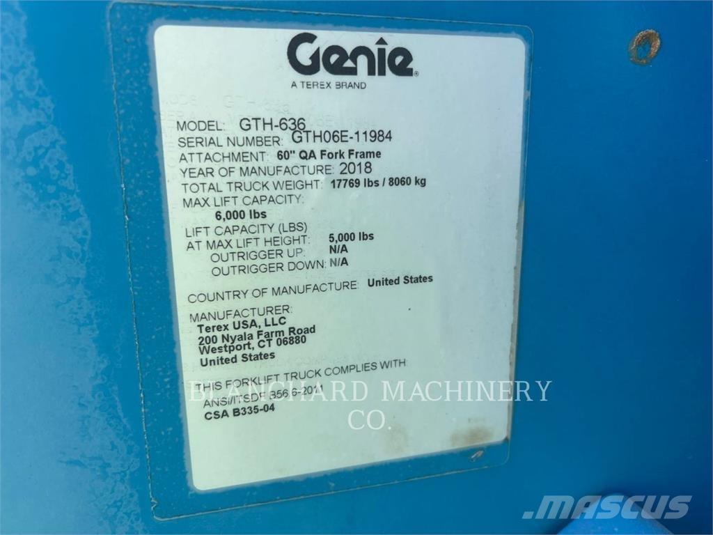 Genie GTH-636 Verreikers