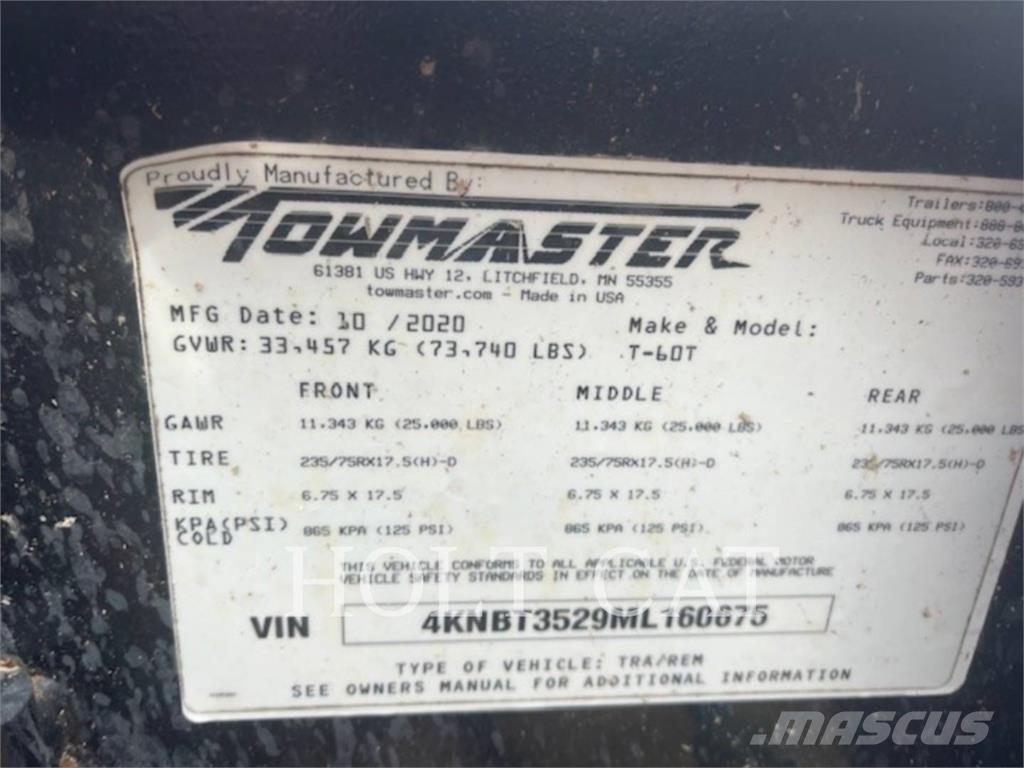 TOWMASTER T-60T Overige aanhangers