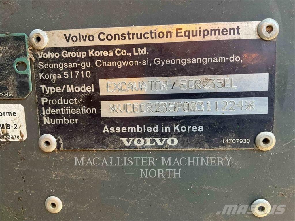 Volvo ECR235EL Rupsgraafmachines