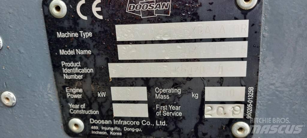 Doosan DX140LCR-5 Rupsgraafmachines
