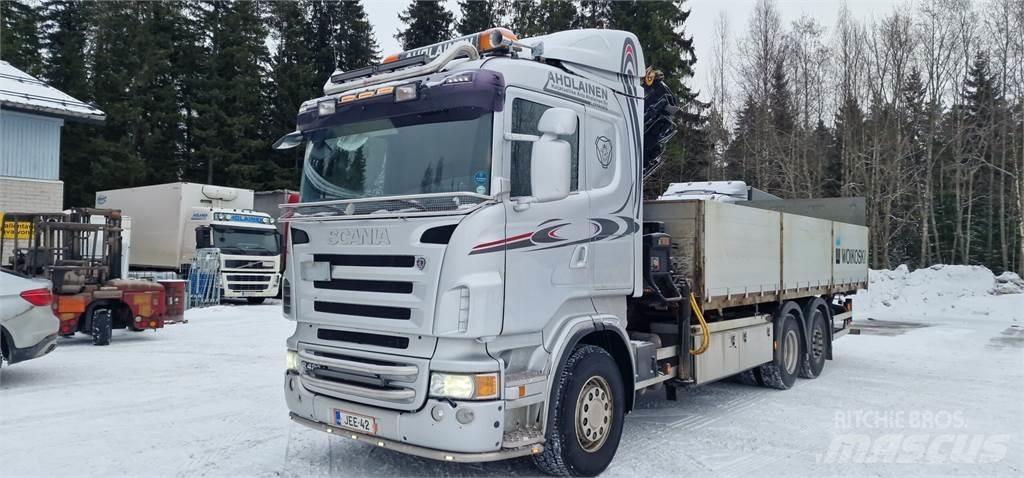 Scania R420 Vlakke laadvloer met kraan