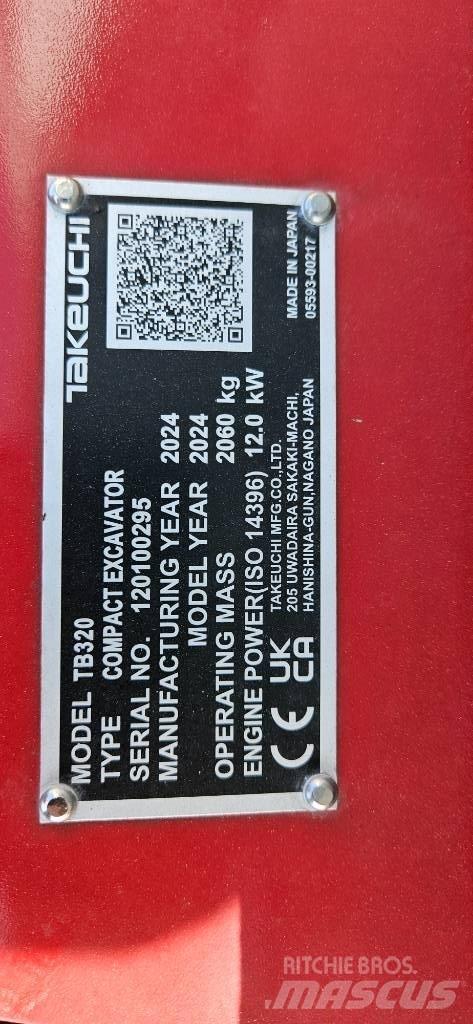 Takeuchi TB 320 Minigraafmachines < 7t