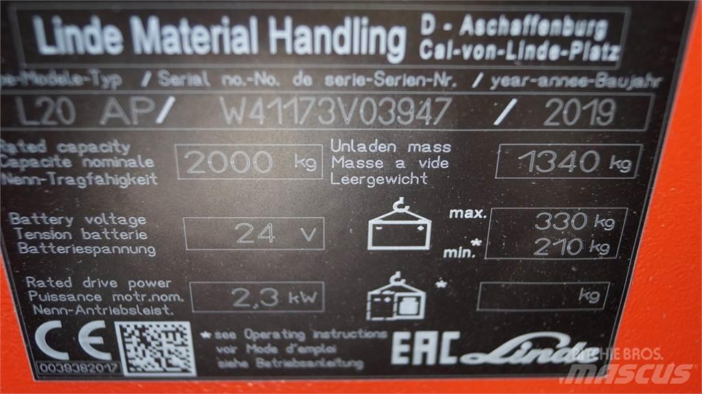 Linde L20APi Stapelaar meeloop