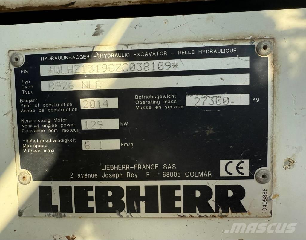 Liebherr R 926 Rupsgraafmachines