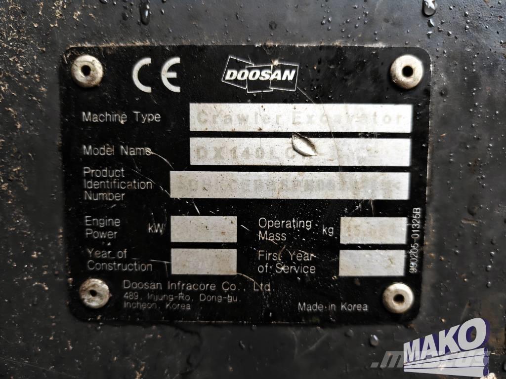 Doosan DX 140 LCR Rupsgraafmachines
