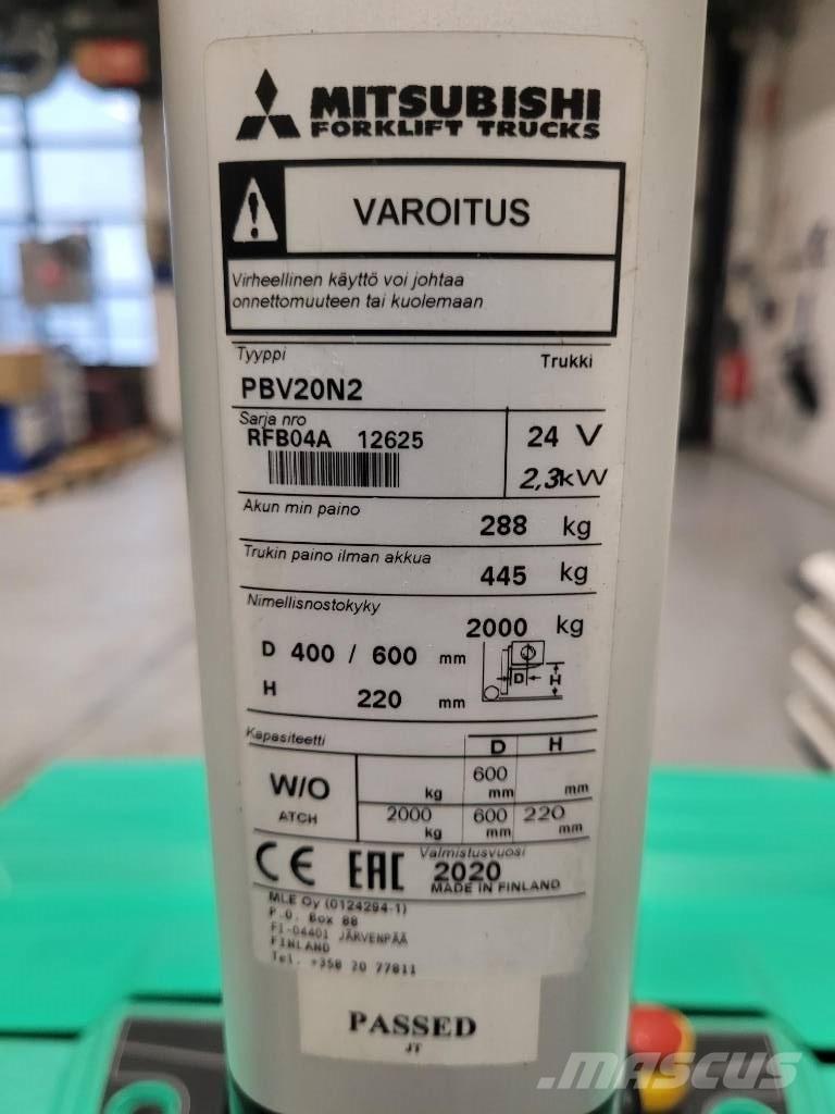 Mitsubishi PBV 20 N2 Meerij pallettruck met platform