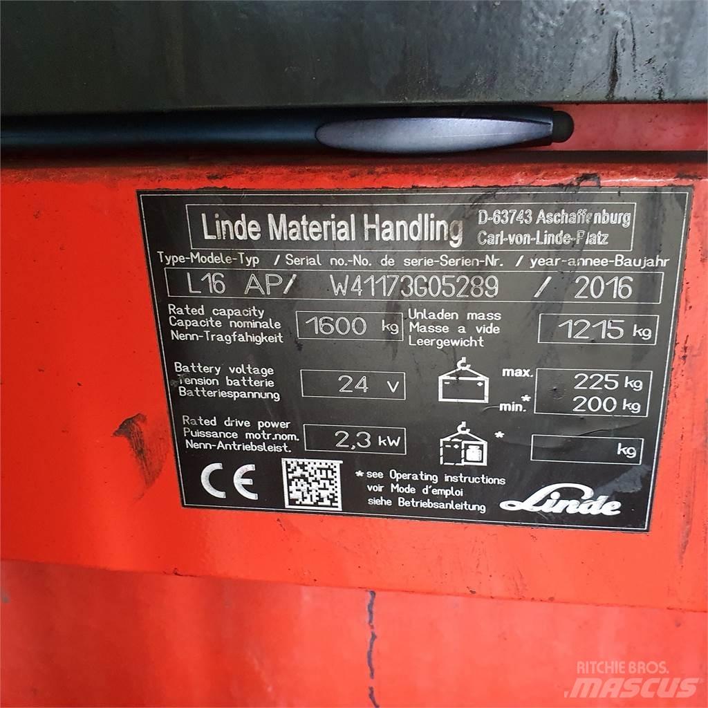Linde L16AP Stapelaar meeloop