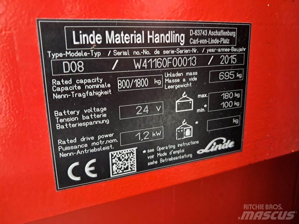Linde D08 Stapelaar meeloop
