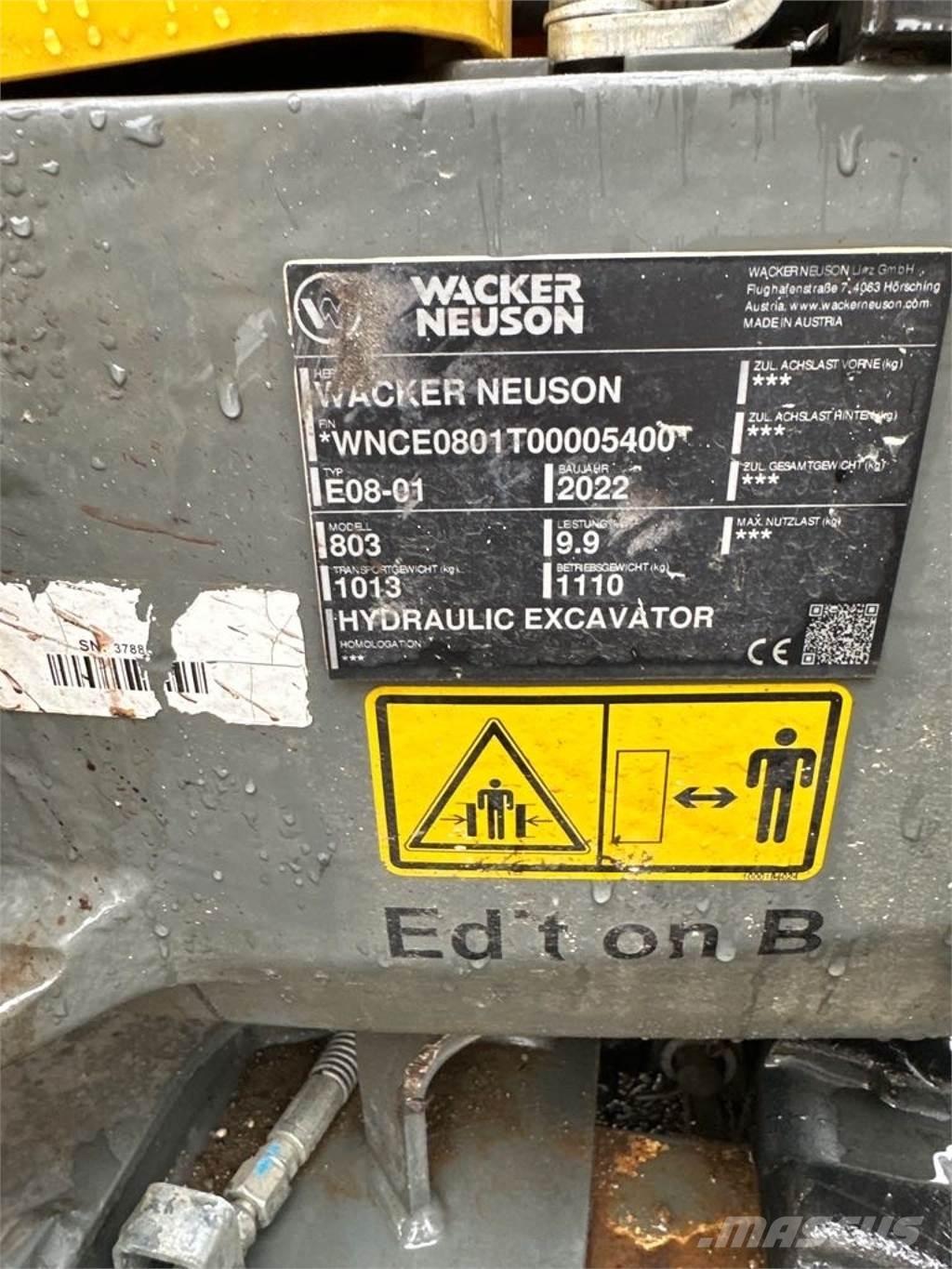 Wacker Neuson 803 Rupsgraafmachines