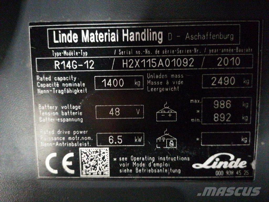 Linde R14G-12 Reachtruck voor hoog niveau
