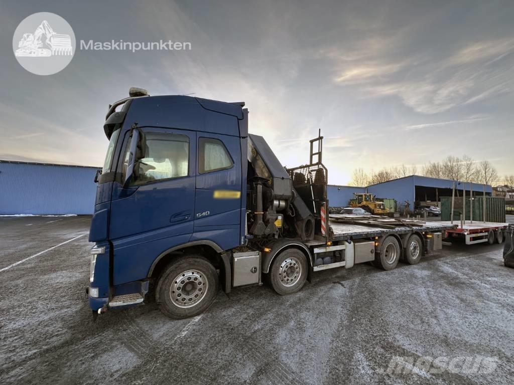 Volvo FH 540 Vlakke laadvloer met kraan