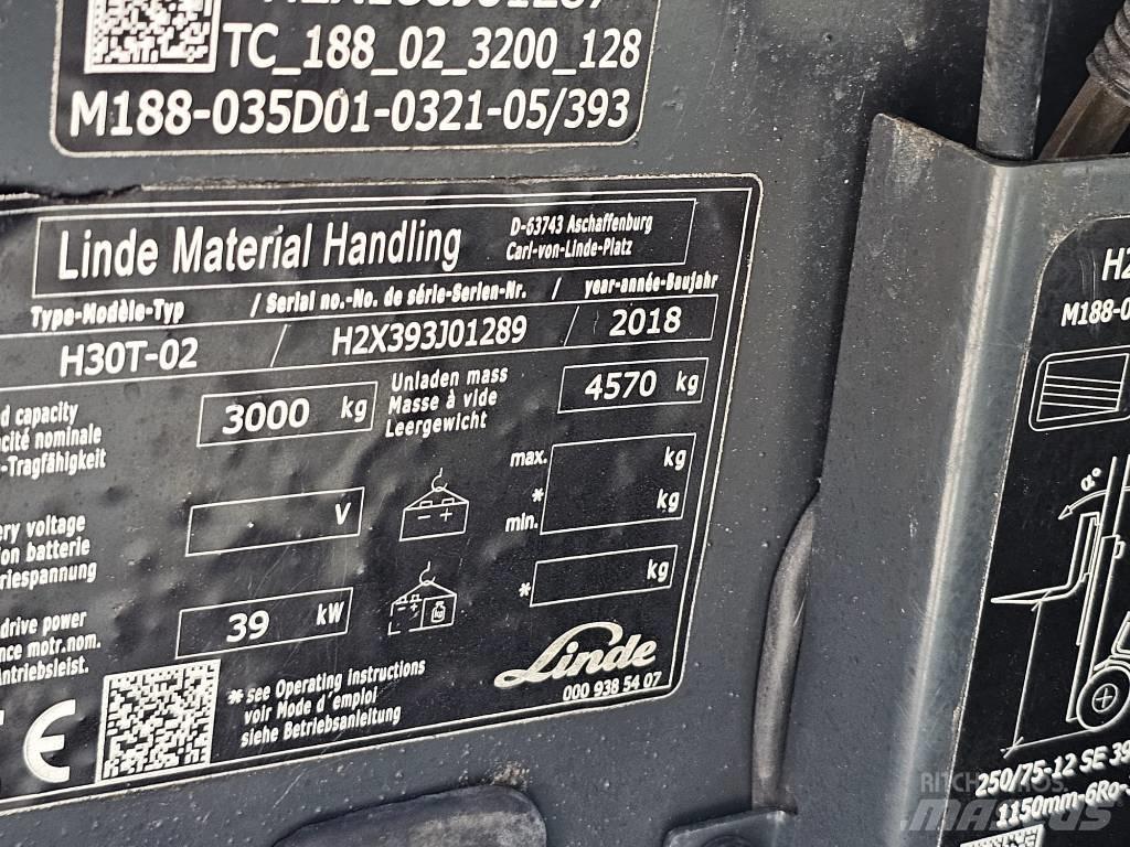 Linde H30T-02 LPG heftrucks