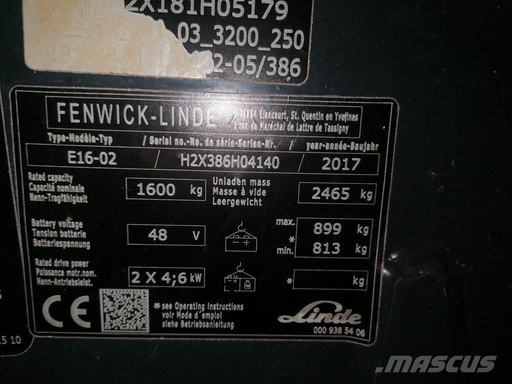 Linde E16-02 Elektrische heftrucks