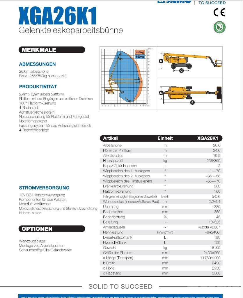 XCMG XGA26K1 Knikarmhoogwerkers