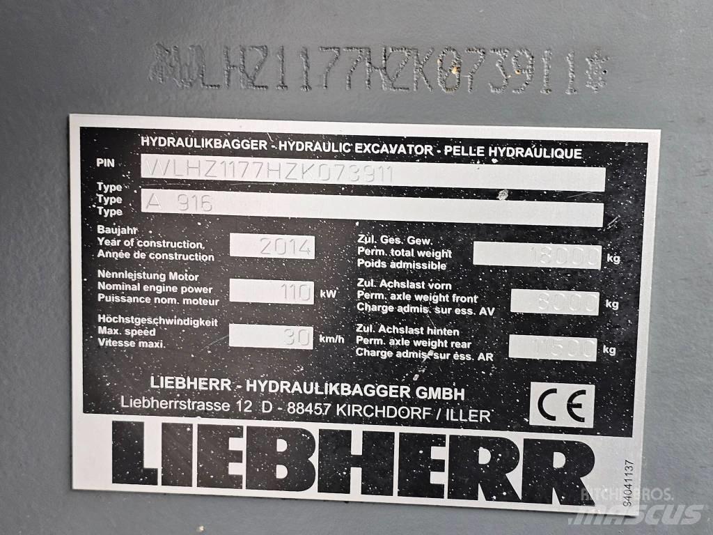 Liebherr A 916 Wielgraafmachines