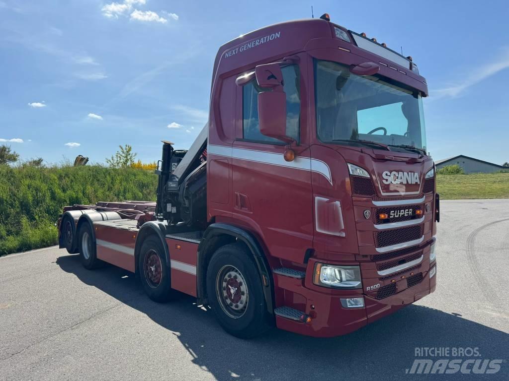 Scania R 500 CB Vlakke laadvloer met kraan