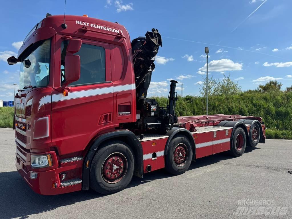Scania R 500 CB Vlakke laadvloer met kraan