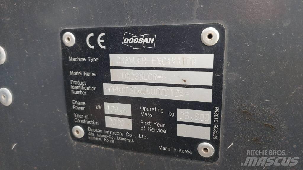 Doosan DX235LCR-5 Rupsgraafmachines