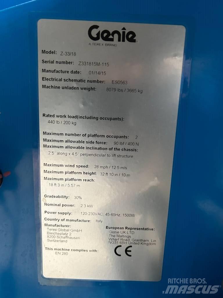 Genie Z 33/18 Knikarmhoogwerkers