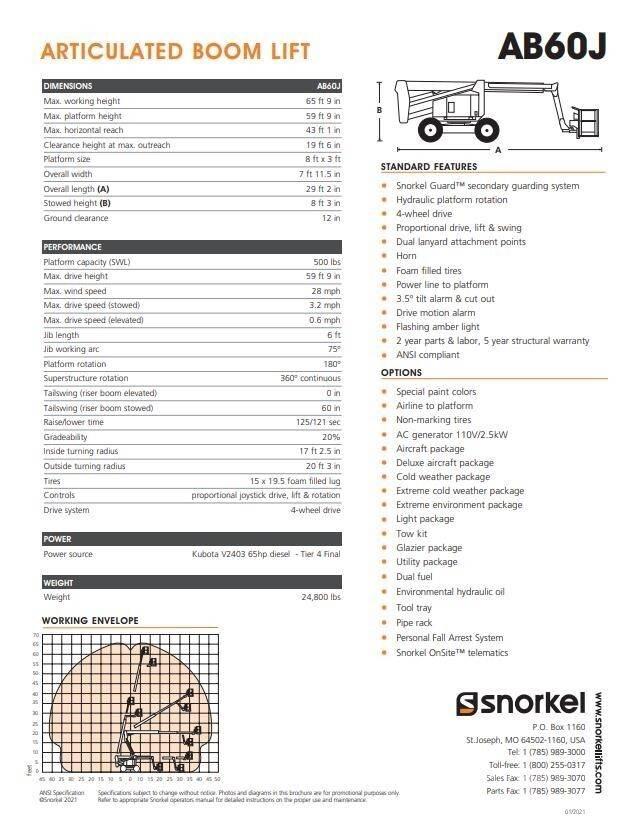 Snorkel AB60J Knikarmhoogwerkers