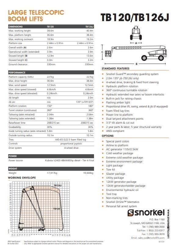 Snorkel TB126J Telescoophoogwerkers