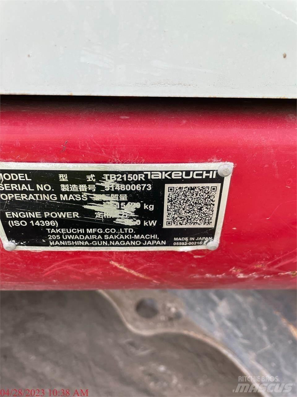 Takeuchi TB2150R Rupsgraafmachines