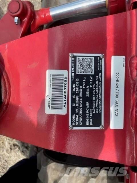 Takeuchi TB216 Minigraafmachines < 7t