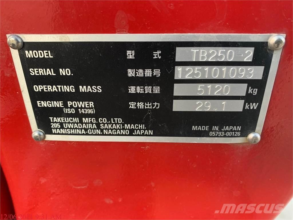 Takeuchi TB250-2 Minigraafmachines < 7t
