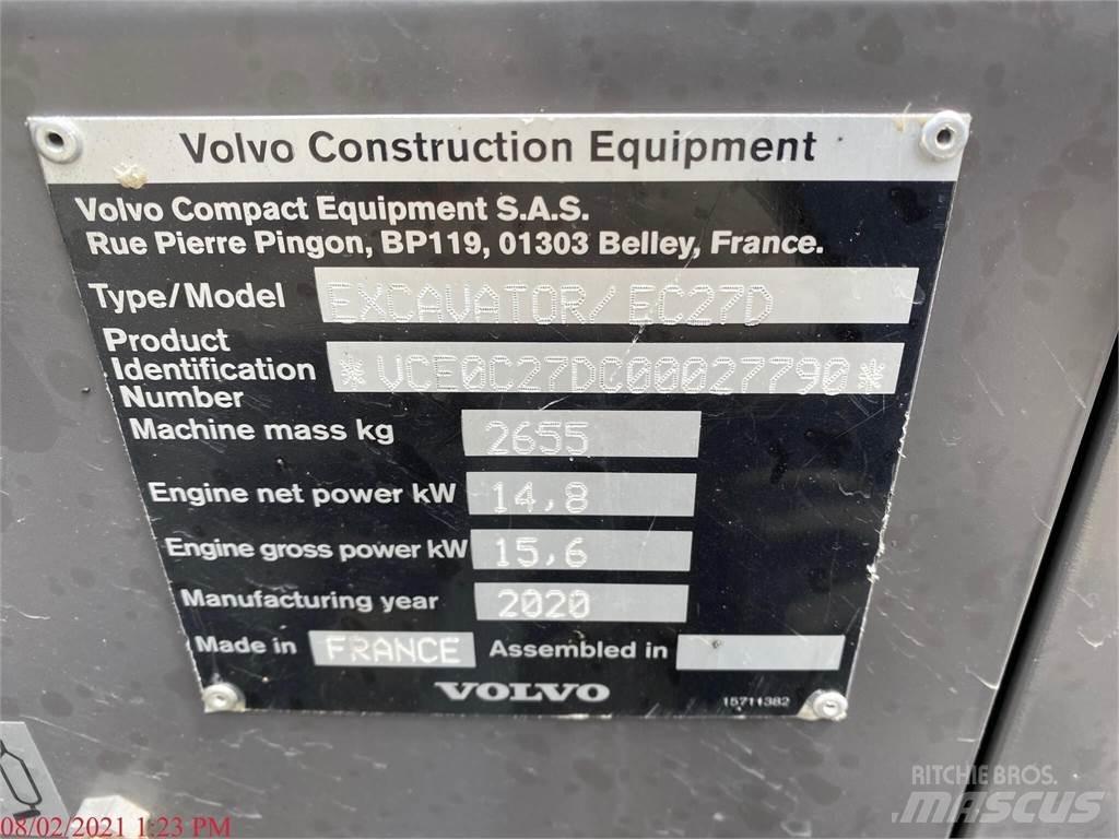 Volvo EC27D Minigraafmachines < 7t