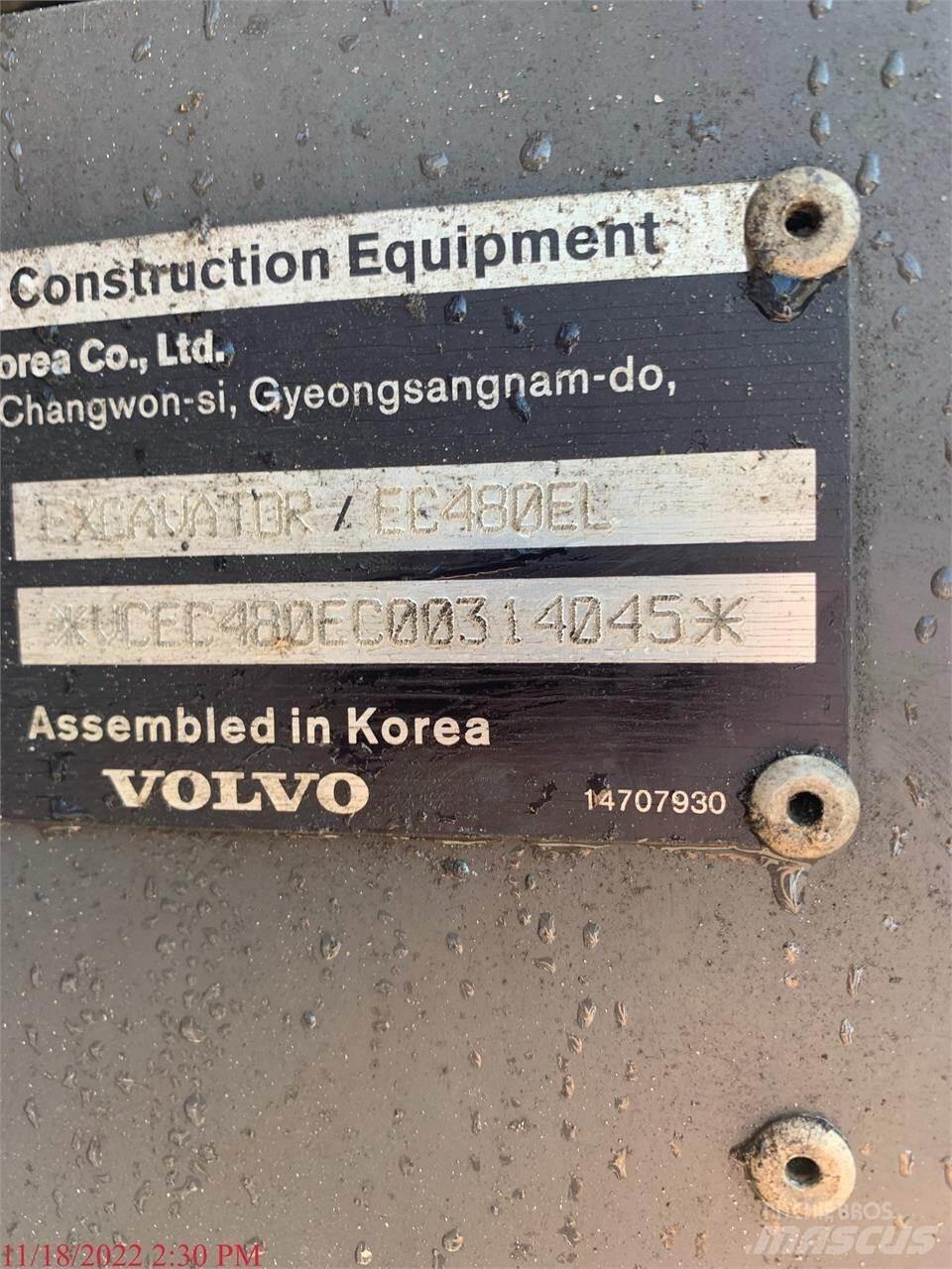 Volvo EC480EL Rupsgraafmachines