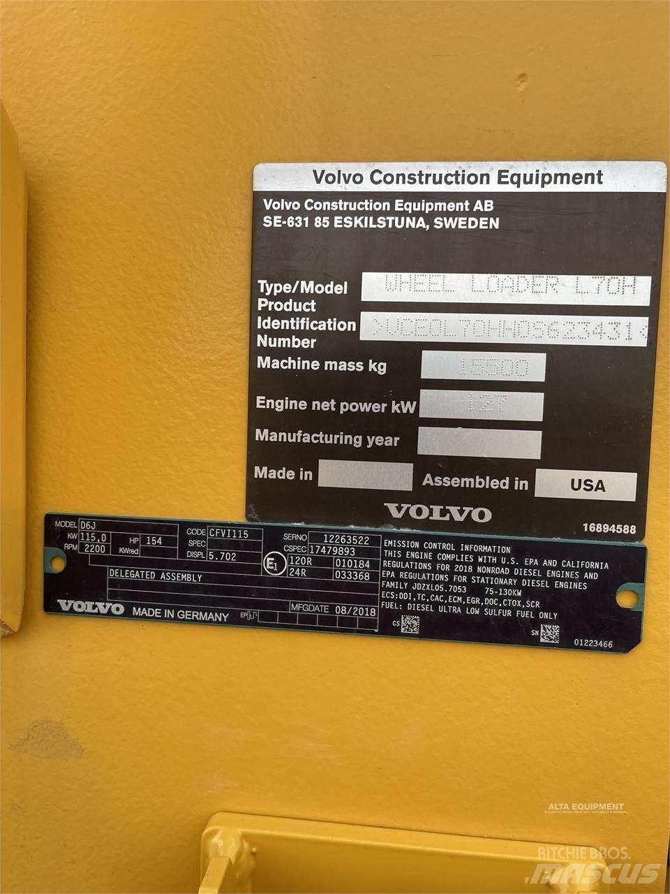Volvo L70H Wielladers